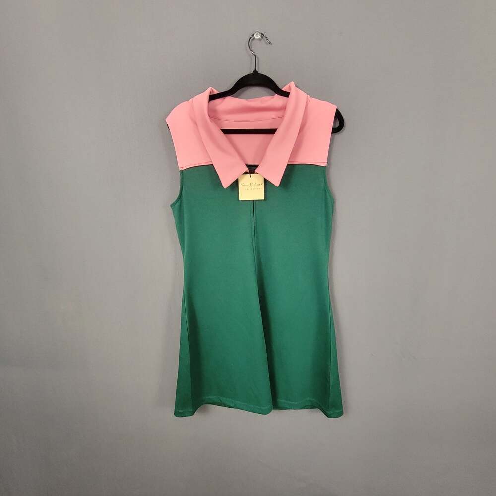 Smak Parlour Mod Shift Mini Dress Pink Green Colorblock Floral NWT
